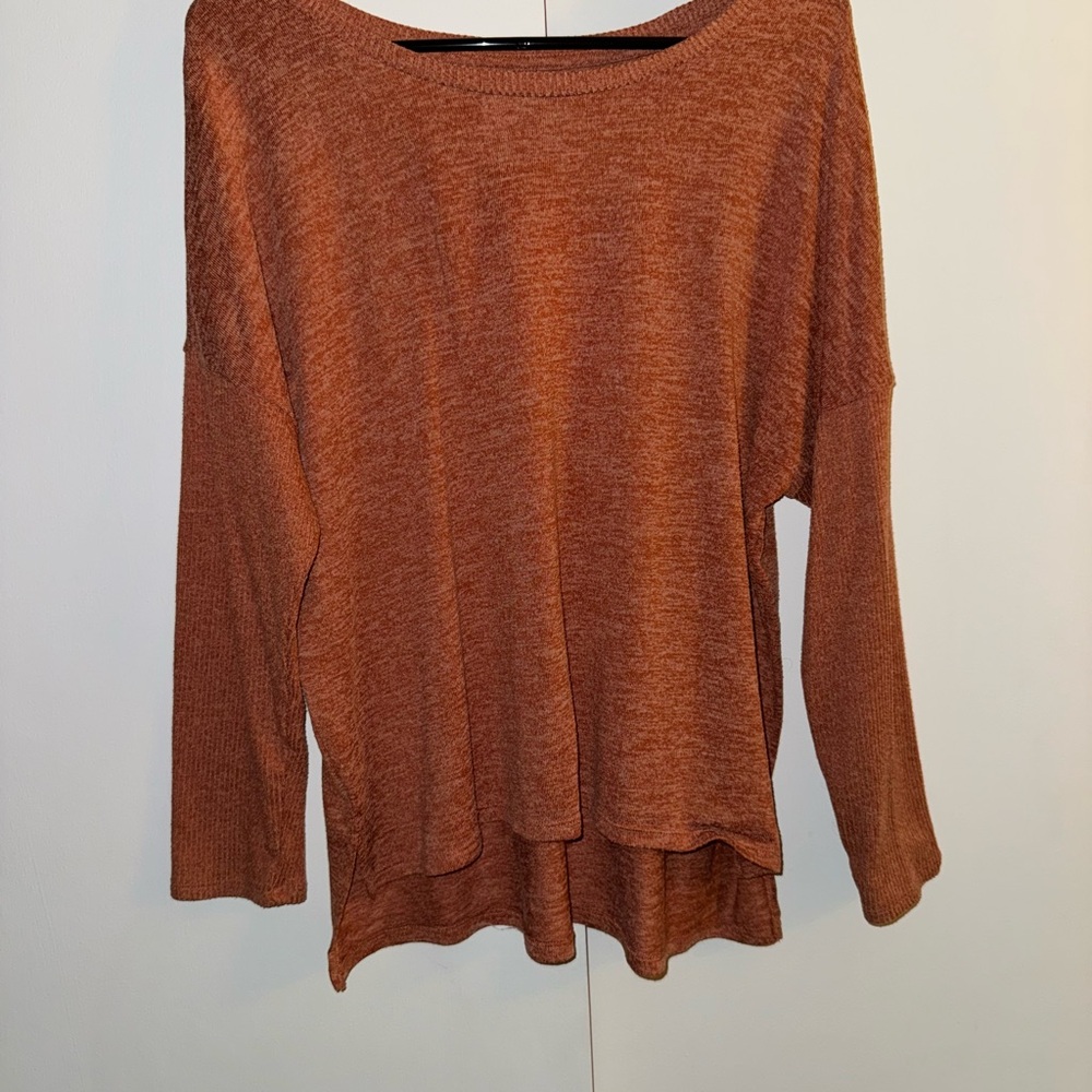 Orange Long Sleeve Boxy Tunic